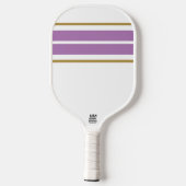 Twin Lavendel Top Edge Racing Stripes op wit Pickleball Paddle (Achterkant)