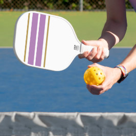 Twin Lavendel Top Edge Racing Stripes op wit Pickleball Paddle