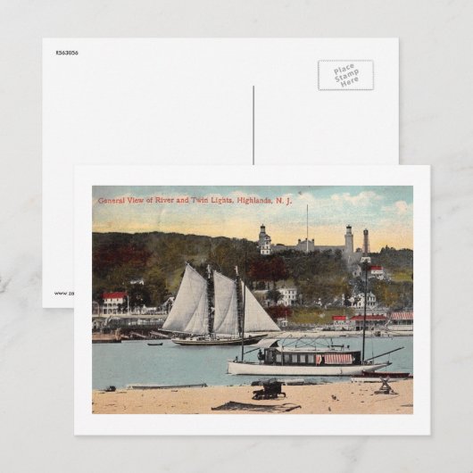 Twin Lights, Highlands, NJ  Briefkaart (Voorkant / Achterkant)