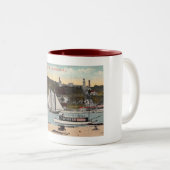 Twin Lights, Highlands, NJ  stijl Tweekleurige Koffiemok (Voorkant rechts)