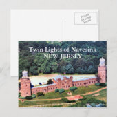 Twin Lights of Navesink, New Jersey Briefkaart (Voorkant / Achterkant)
