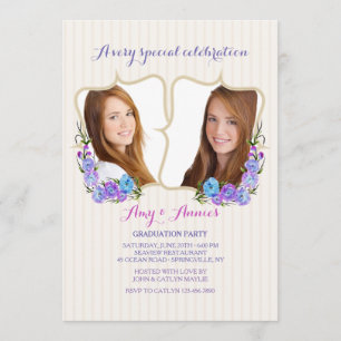Twin Lijst Photo Afstuderen Invitation Kaart