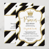 Twin Little Princes Douche Uitnodigen, Faux Glitte Kaart (Voorkant / Achterkant)