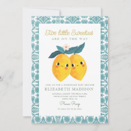 Twin Little Sweeties Citrus Baby shower Kaart