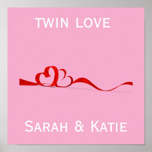 Twin Love Nursery gepersonaliseerd Poster (Voorkant)