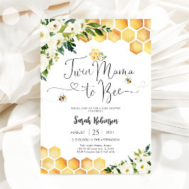 Twin Mama Bee Baby Shower Uitnodiging
