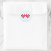 Twin Mama met Blue Waterverf Baby Hearts Ronde Sticker (Tas)