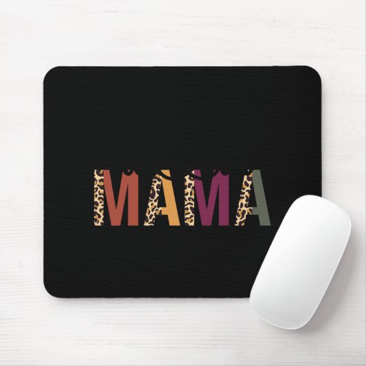 Twin Mama Mothers Day Squared Mommy Leopard New Mo Muismat (Met muis)