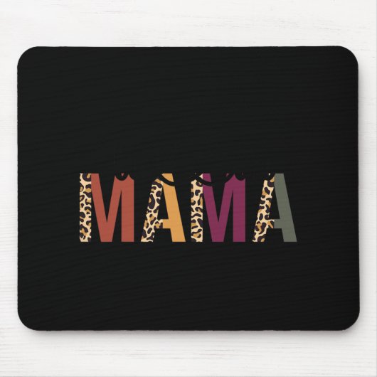 Twin Mama Mothers Day Squared Mommy Leopard New Mo Muismat (Voorkant)