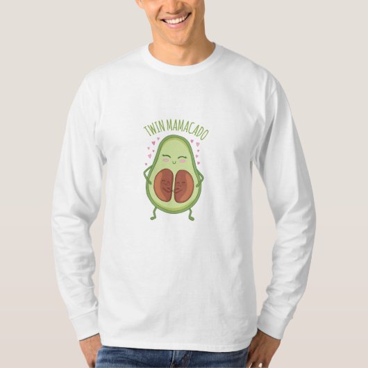 Twin Mamacado Zwangere Avocado T-shirt (Voorkant)