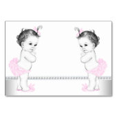 Twin Meisje Baby shower Kaart (Achterkant)