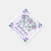 Twin Meisje Olifant Baby shower Napkins Floral Servet (Hoek)