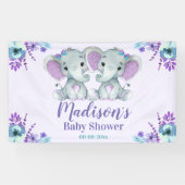 Twin Meisje Olifant Bannerbord Achtergrond Over Ta Spandoek (Horizontaal)