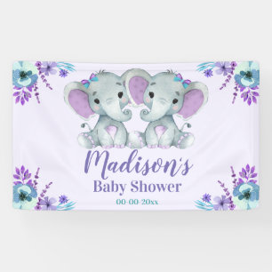 Twin Meisje Olifant Bannerbord Achtergrond Over Ta Spandoek