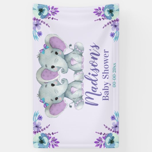 Twin Meisje Olifant Bannerbord Achtergrond Over Ta Spandoek (Verticaal)