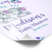 Twin Meisje Olifant Welkomstbord Meisje Douche Flo Foto Afdruk (Hoek)