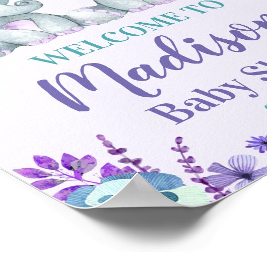 Twin Meisje Olifant Welkomstbord Meisje Douche Flo Poster (Hoek)