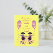 Twin Meisje Verjaardagsfeestje uitnodiging (Staand voorkant)