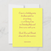 Twin Meisje Verjaardagsfeestje uitnodiging (Achterkant)