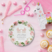 Twin Meisjes Roze Bloemen Baby shower Papier Bord (Feest)