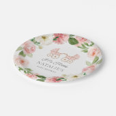 Twin Meisjes Roze Bloemen Baby shower Papier Bord (Gekanteld)