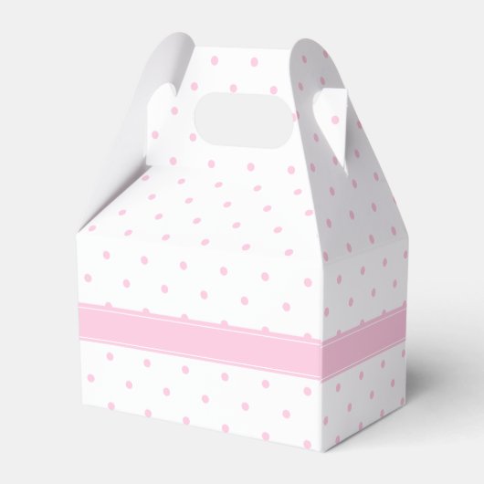 Twin Meisjes Roze Polka Dots Baby shower Favor Box Bedankdoosjes (Achterkant)