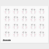Twin Meisjes Roze Prinses Baby shower Stickers (Vel)
