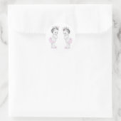 Twin Meisjes Roze Prinses Baby shower Stickers (Tas)