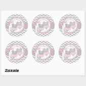Twin Meisjes Tutus Chevron Print Baby shower Ronde Sticker (Vel)