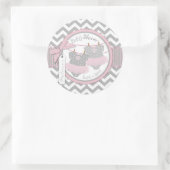 Twin Meisjes Tutus Chevron Print Baby shower Ronde Sticker (Tas)