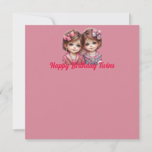 TWIN MEISJES Verjaardag Kaart ~ jonge kinderen ~ R (Achterkant)