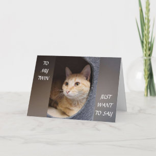 *TWIN* MEOW ZEGT KITTY CAT OP UW BIRTHDAAG KAART