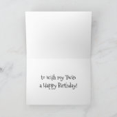 **TWIN** MET EEN BRAAK OM TE ZEGGEN "HAAPPY BIRTHD KAART (Binnen)