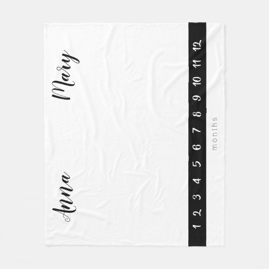 Twin Milestone moderne genderneutrale groeikaart Fleece Deken (Voorkant)