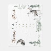 Twin Milestone waterverf bos Fleece Deken (Voorkant)