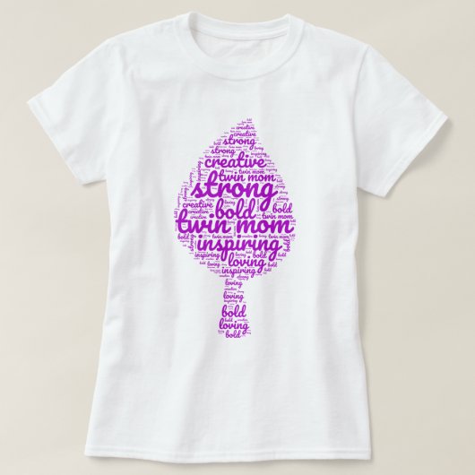 Twin Mom Leaf Shaped T-shirt (Design voorkant)