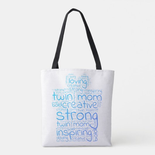 Twin Mom Word Cloud Tote Bag (Achterkant)