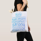 Twin Mom Word Cloud Tote Bag (Dichtbij)