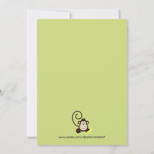 Twin Monkey Baby shower Invitation (formaat 5x7) Kaart (Achterkant)