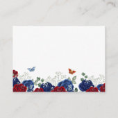 Twin Navy Blauw Rood Rose Prinsessen Quinceañera Informatiekaartje (Achterkant)