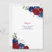 Twin Navy Blauw Rood Rose Prinsessen Quinceañera Kaart (Achterkant)
