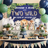 Twin Navy Blue Two Wild Safari thema achtergrond Spandoek