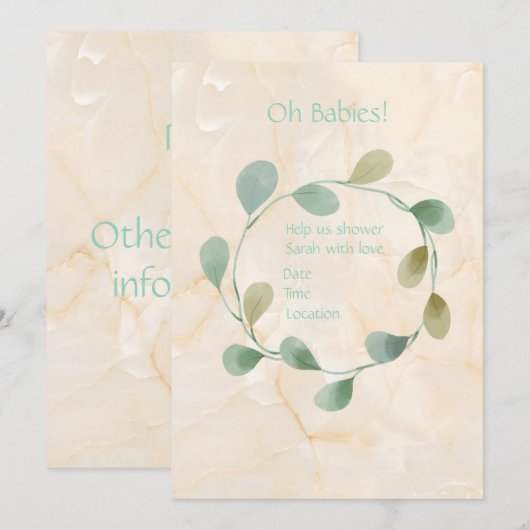 Twin Oh Babies Baby shower Uitnodiging (Voorkant / Achterkant)