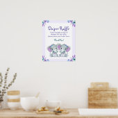 Twin Olifant Luier Raffle Baby shower Game Sign Poster (Keuken)