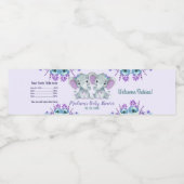 Twin Olifant waterfles label meisje Paarse Blauwgr Waterfles Etiket (Enkel label)