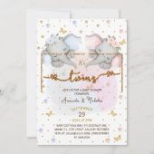 Twin Olifanten Jongen Meisje Baby shower Boho Kaart (Voorkant)