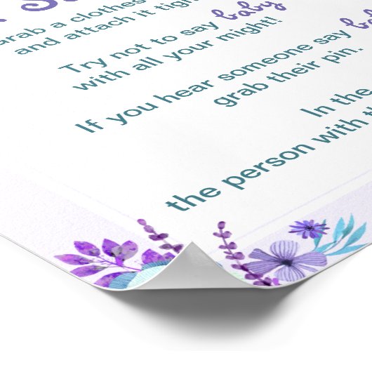 Twin Olifanten Niet Zeggen Baby Meisje Douche Spel Poster (Hoek)