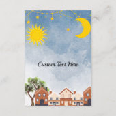 Twin Over the Sun en het Moon Baby shower Informatiekaartje (Voorkant)