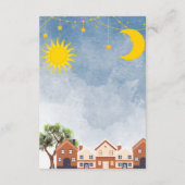 Twin Over the Sun en het Moon Baby shower Informatiekaartje (Achterkant)