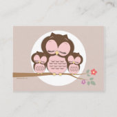 Twin Owl Baby shower Luier Raffle Ticket Insert Informatiekaartje (Achterkant)
